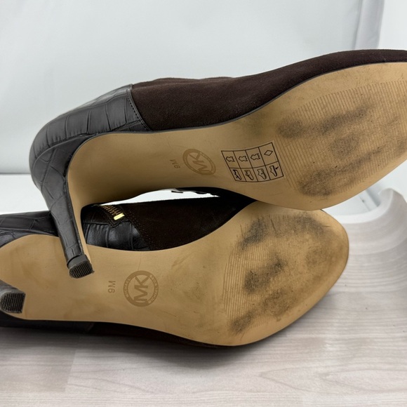 Michael Kors Gold and Brown Heeled Boots - Picture 6 of 6